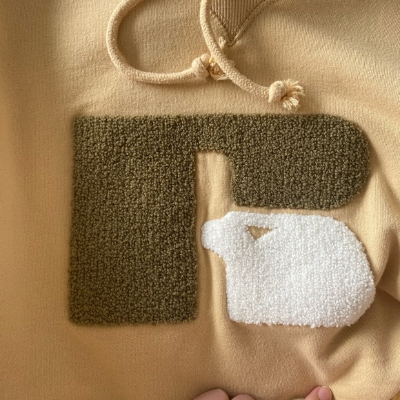 Russel Athletic Cropped Cutton Mike Sand Hoodie - Picture 5 of 6